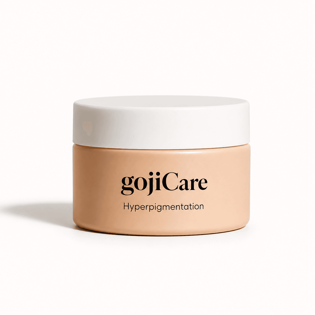 Warm amber jar with a white lid representing the hyperpigmentation treatment cream
